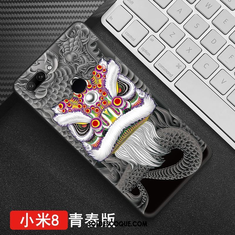 Coque Xiaomi Mi 8 Lite Jeunesse Modèle Dimensionnel Protection Style Chinois Pas Cher