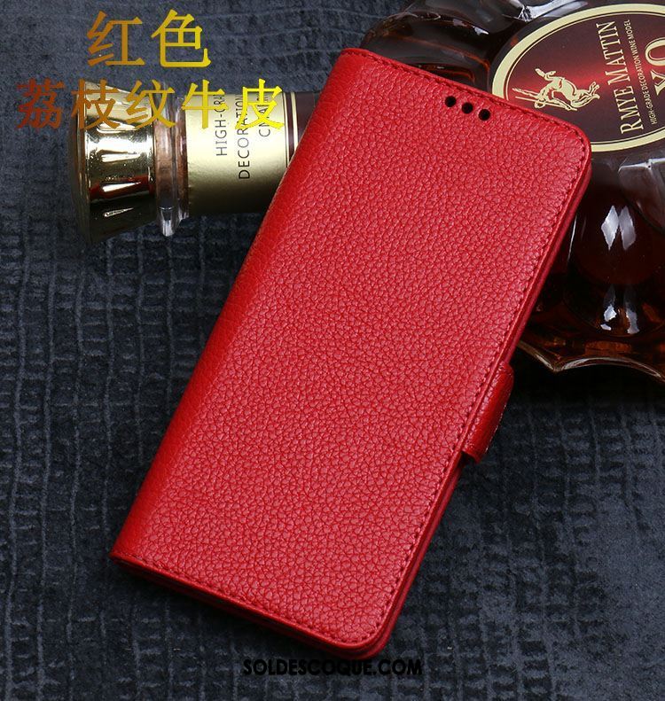 Coque Xiaomi Mi 8 Lite Jeunesse Rouge Protection Manuel Étui En Cuir Pas Cher