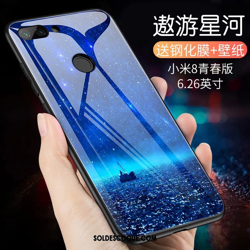 Coque Xiaomi Mi 8 Lite Jeunesse Silicone Créatif Fluide Doux Verre Pas Cher