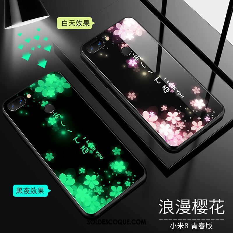 Coque Xiaomi Mi 8 Lite Lumineuses Net Rouge Silicone Luxe Incassable Housse En Vente