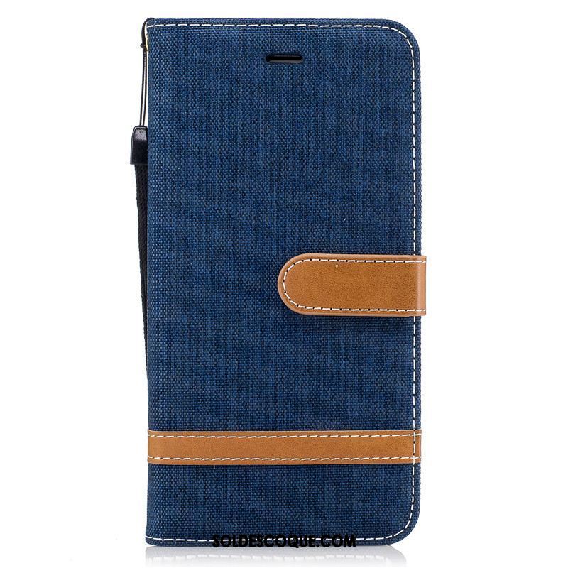 Coque Xiaomi Mi 8 Lite Protection Étui En Denim Incassable Bleu Housse Pas Cher