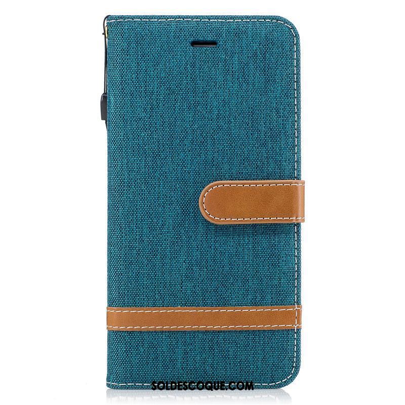 Coque Xiaomi Mi 8 Lite Protection Étui En Denim Incassable Bleu Housse Pas Cher