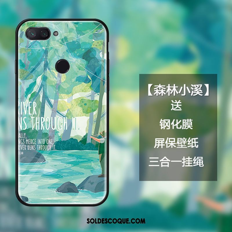 Coque Xiaomi Mi 8 Lite Sentir Personnalité Vert Verre Frais Pas Cher