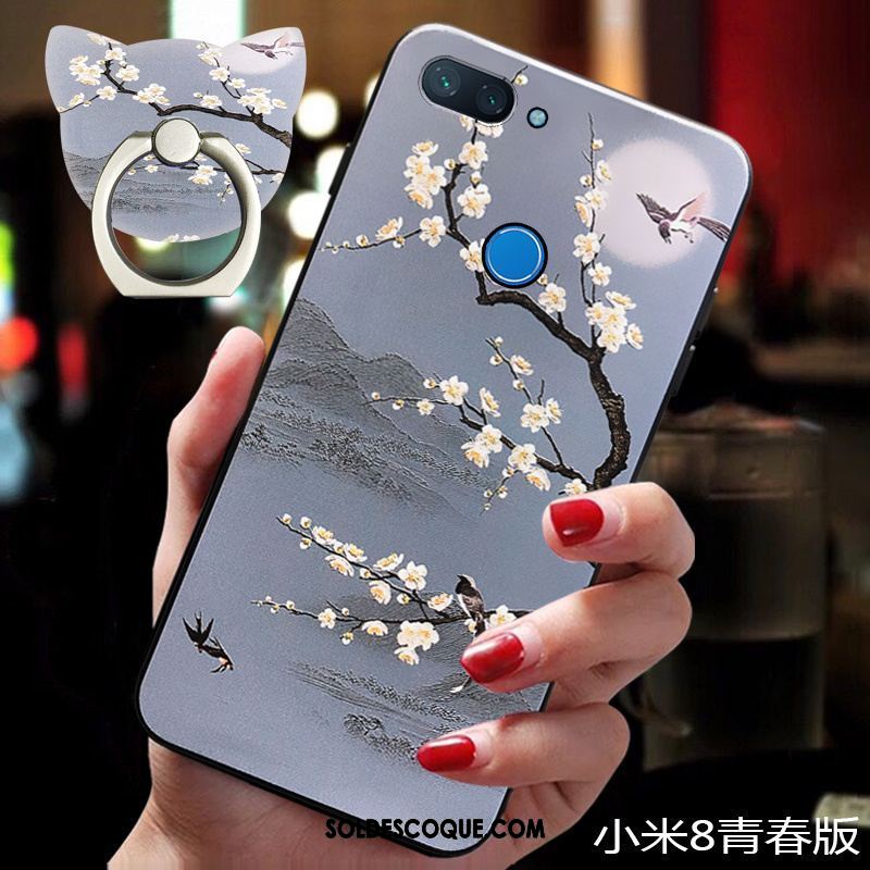 Coque Xiaomi Mi 8 Lite Silicone Blanc Protection Amoureux Ornements Suspendus En Vente