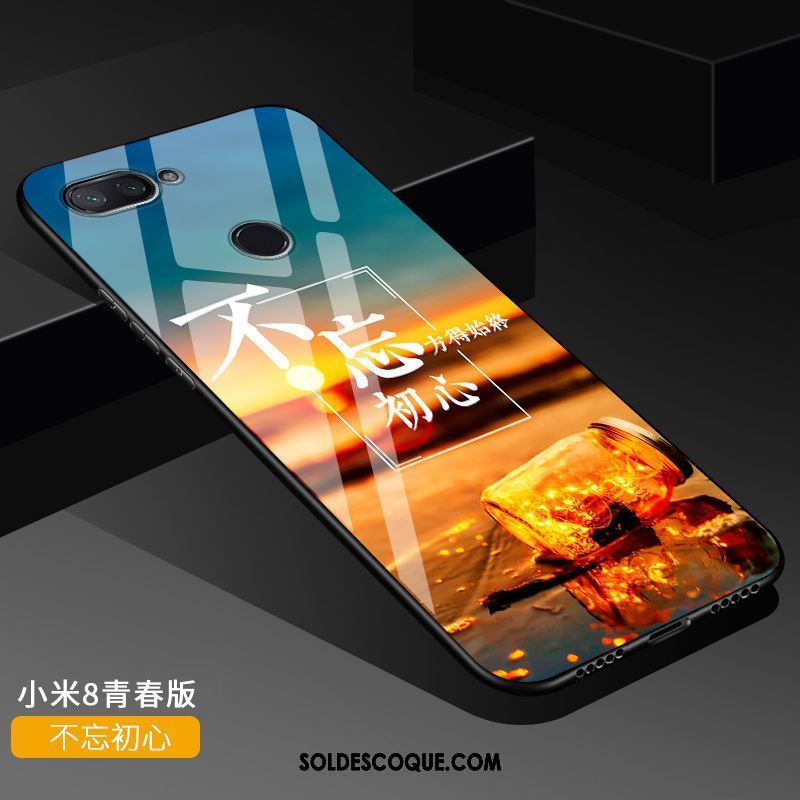 Coque Xiaomi Mi 8 Lite Silicone Petit Marque De Tendance Étui Transparent Housse Soldes