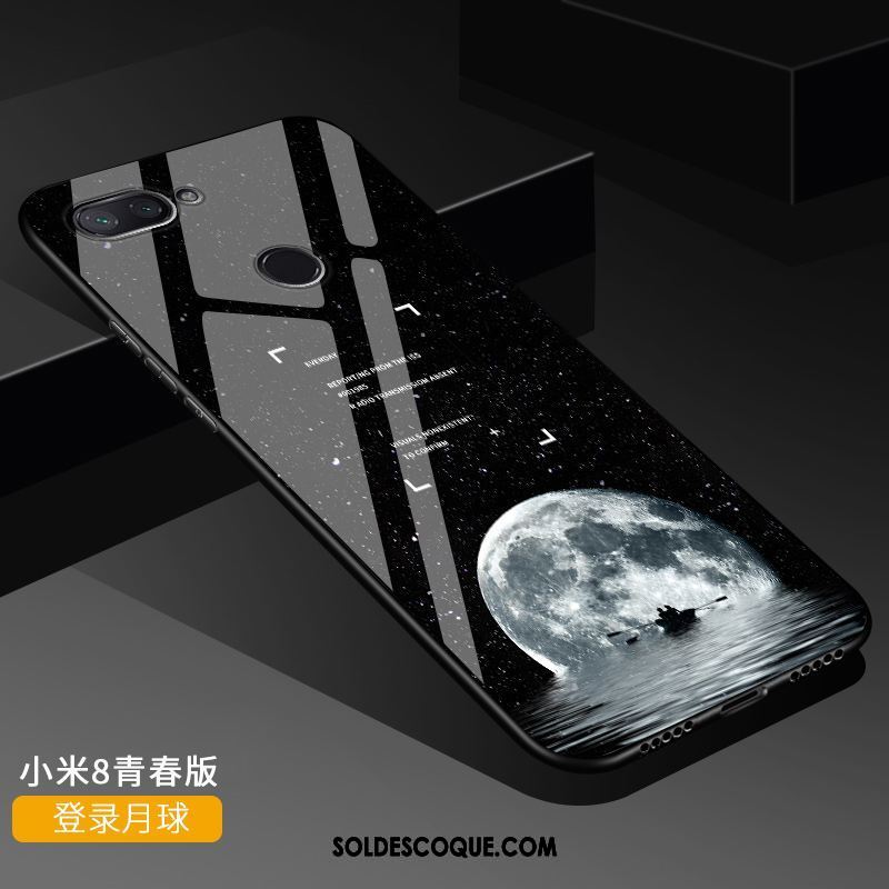 Coque Xiaomi Mi 8 Lite Silicone Petit Marque De Tendance Étui Transparent Housse Soldes