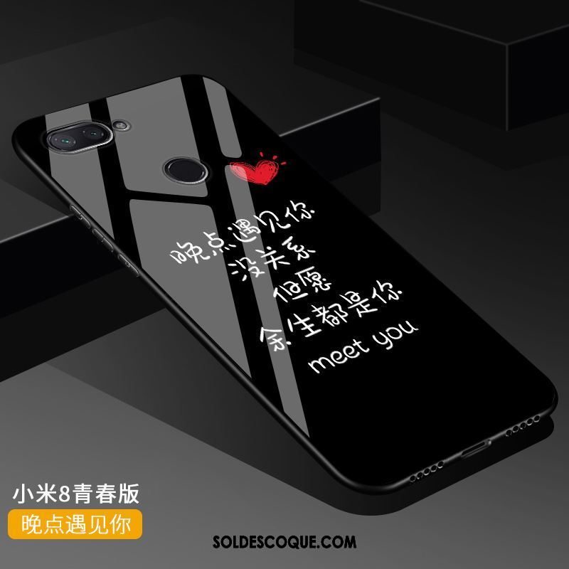 Coque Xiaomi Mi 8 Lite Silicone Petit Marque De Tendance Étui Transparent Housse Soldes