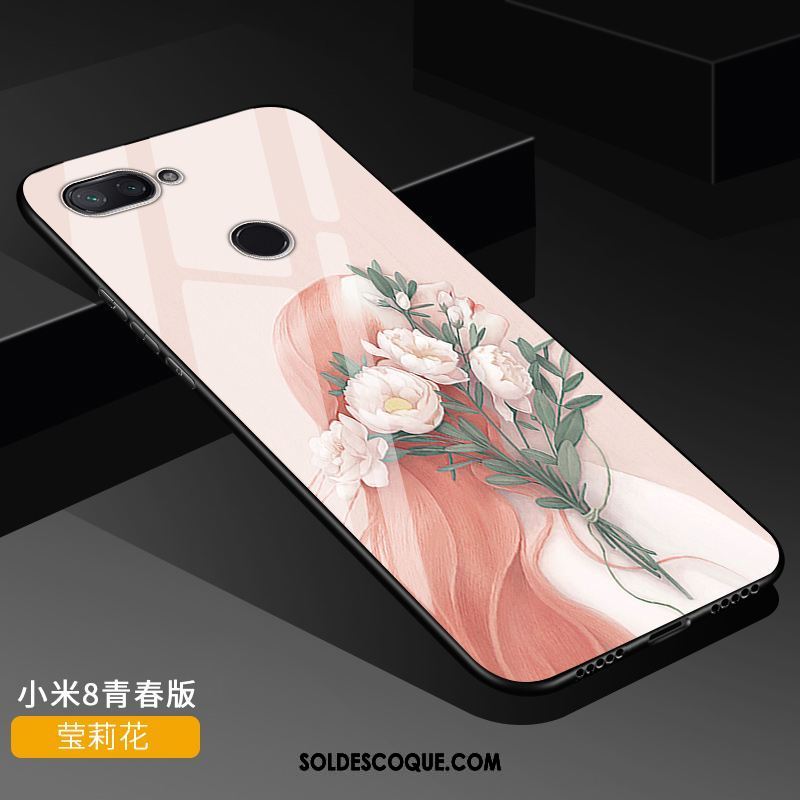 Coque Xiaomi Mi 8 Lite Silicone Petit Marque De Tendance Étui Transparent Housse Soldes