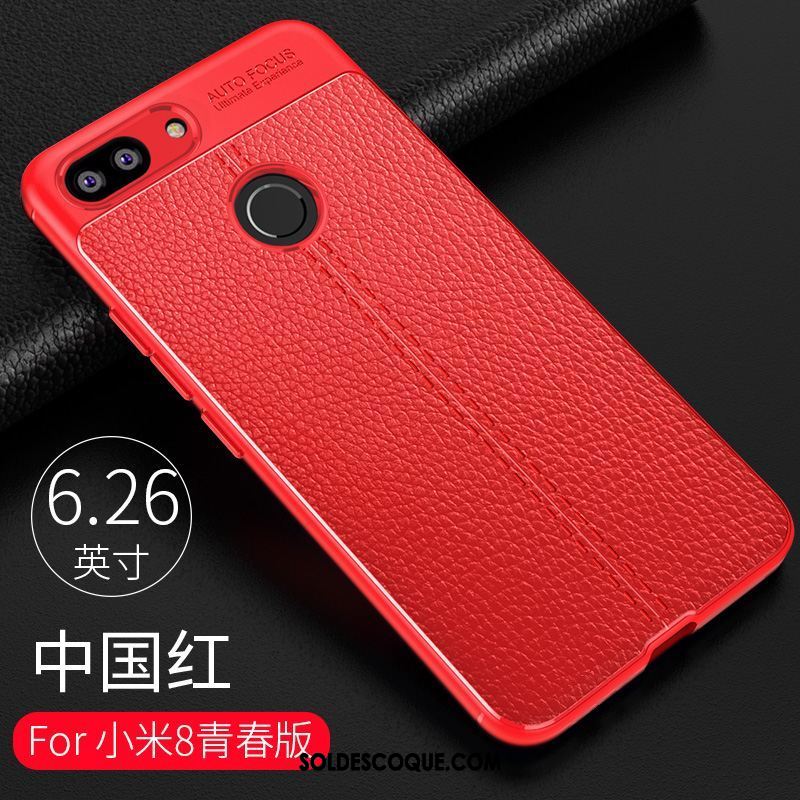 Coque Xiaomi Mi 8 Lite Tendance Bleu Étui Téléphone Portable Net Rouge Housse En Vente