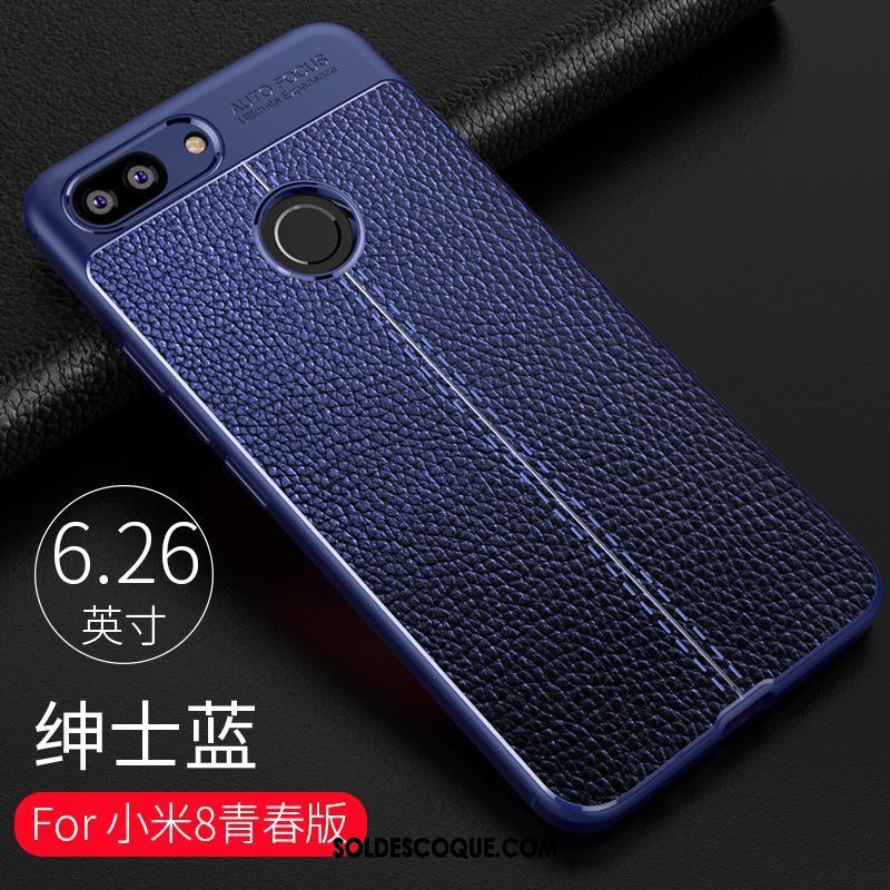 Coque Xiaomi Mi 8 Lite Tendance Bleu Étui Téléphone Portable Net Rouge Housse En Vente