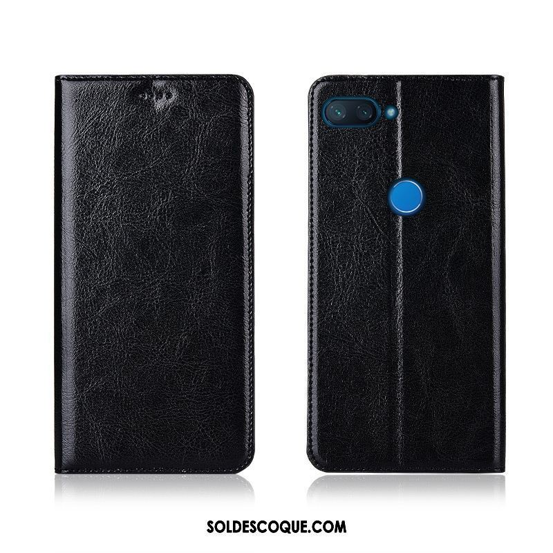 Coque Xiaomi Mi 8 Lite Étui En Cuir Cuir Véritable Clamshell Protection Modèle Fleurie En Vente