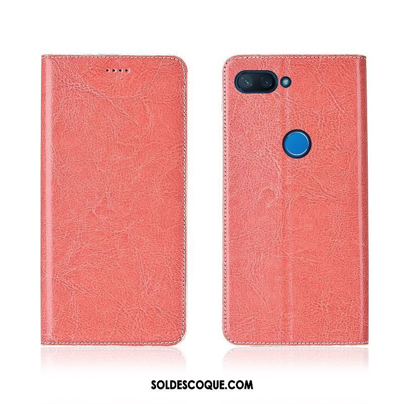 Coque Xiaomi Mi 8 Lite Étui En Cuir Cuir Véritable Clamshell Protection Modèle Fleurie En Vente