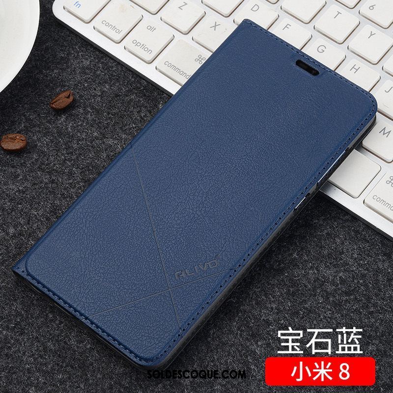 Coque Xiaomi Mi 8 Petit Noir Clamshell Téléphone Portable Étui Soldes