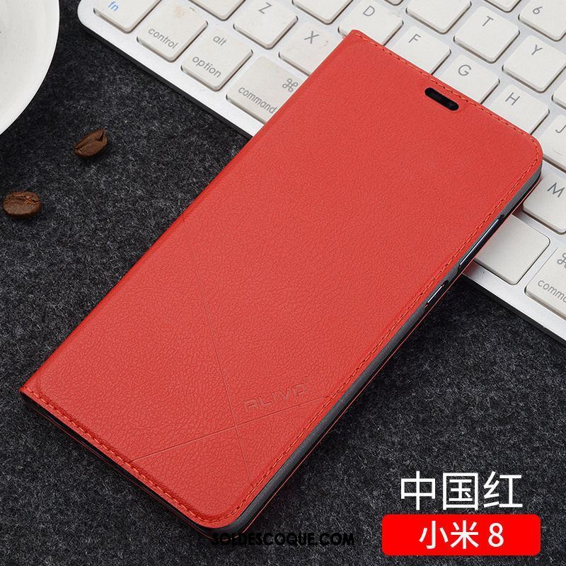 Coque Xiaomi Mi 8 Petit Noir Clamshell Téléphone Portable Étui Soldes