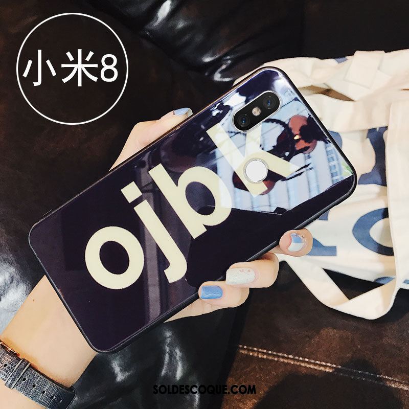 Coque Xiaomi Mi 8 Petit Personnalité Lettre Verre Tout Compris Soldes