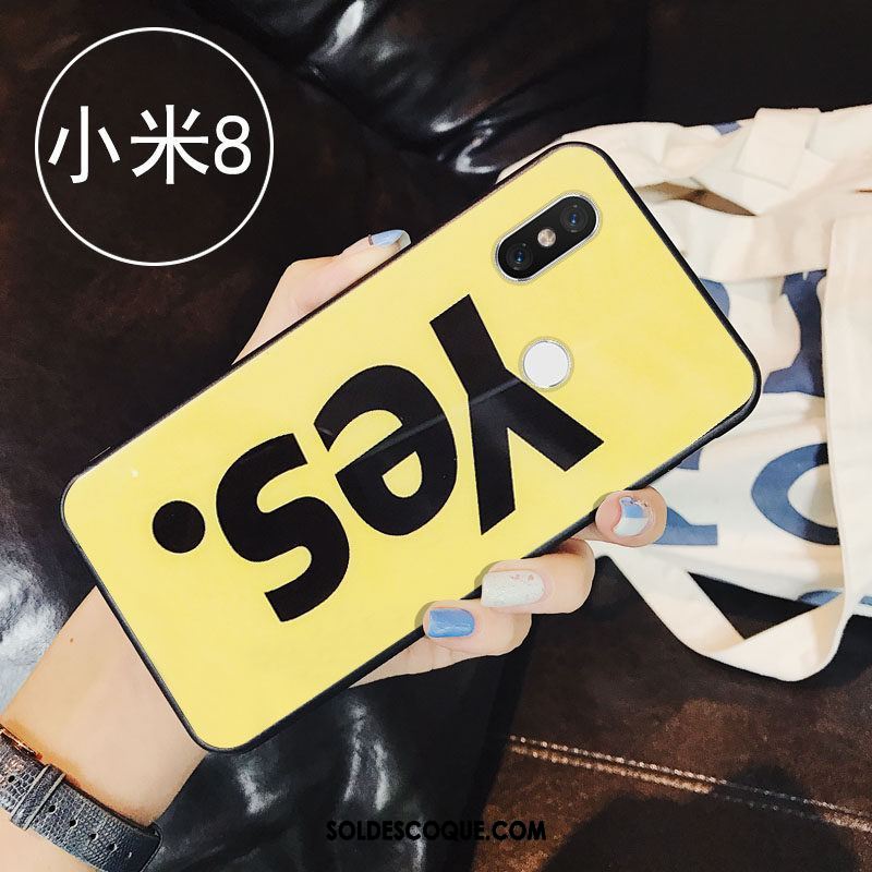 Coque Xiaomi Mi 8 Petit Personnalité Lettre Verre Tout Compris Soldes