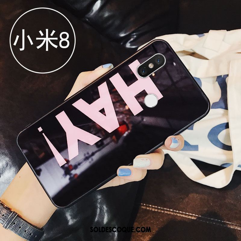 Coque Xiaomi Mi 8 Petit Personnalité Lettre Verre Tout Compris Soldes