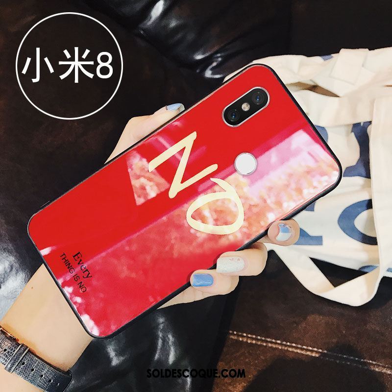 Coque Xiaomi Mi 8 Petit Personnalité Lettre Verre Tout Compris Soldes
