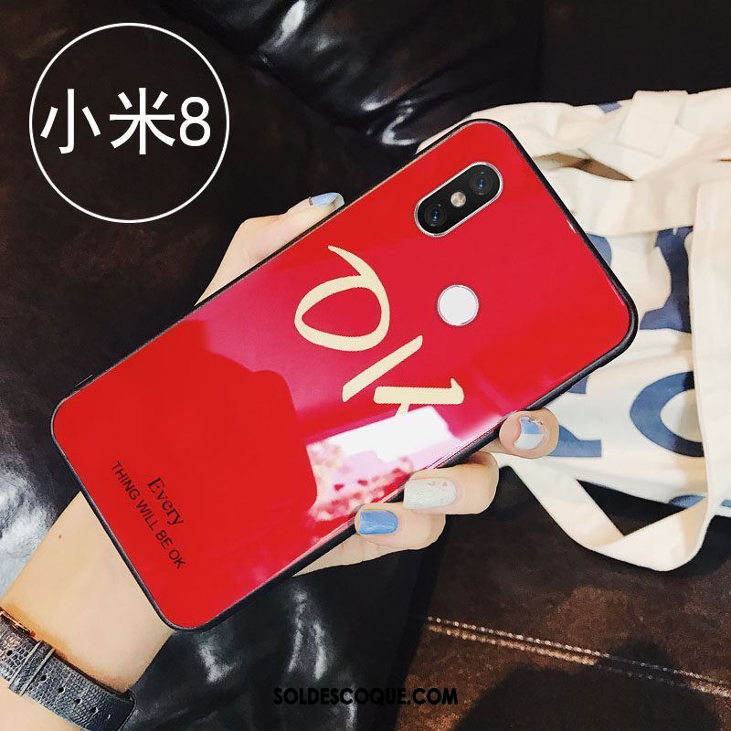 Coque Xiaomi Mi 8 Petit Personnalité Lettre Verre Tout Compris Soldes