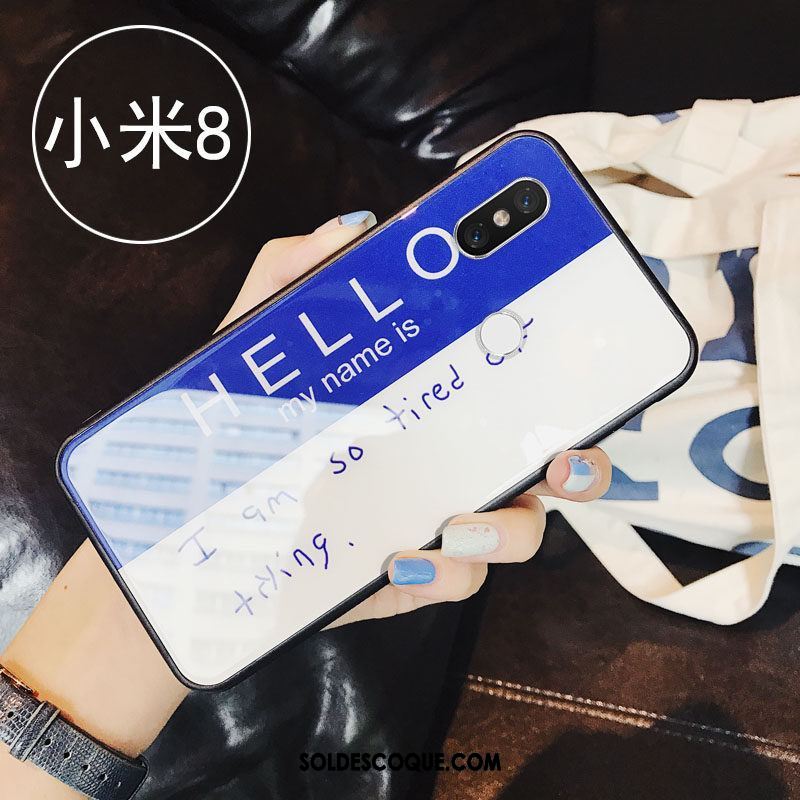 Coque Xiaomi Mi 8 Petit Personnalité Lettre Verre Tout Compris Soldes