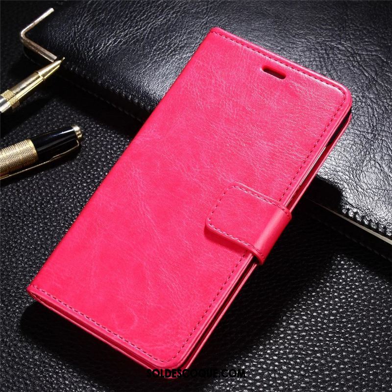 Coque Xiaomi Mi 8 Petit Téléphone Portable Incassable Rouge Étui En Cuir Pas Cher