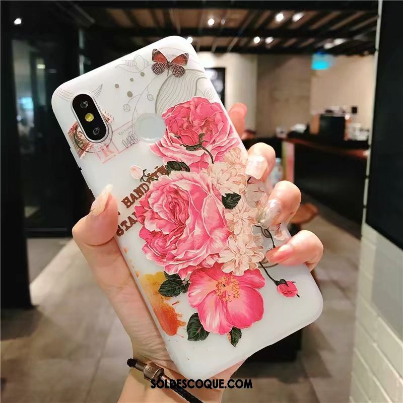 Coque Xiaomi Mi 8 Pivoine Rose Fleur Fluide Doux Téléphone Portable Housse Pas Cher