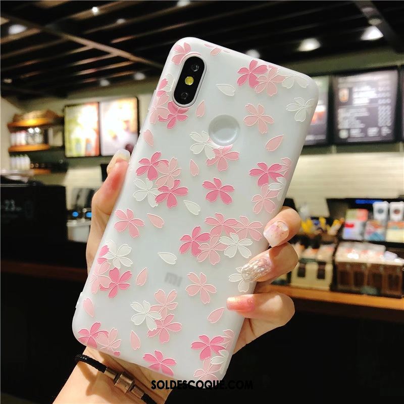 Coque Xiaomi Mi 8 Pivoine Rose Fleur Fluide Doux Téléphone Portable Housse Pas Cher