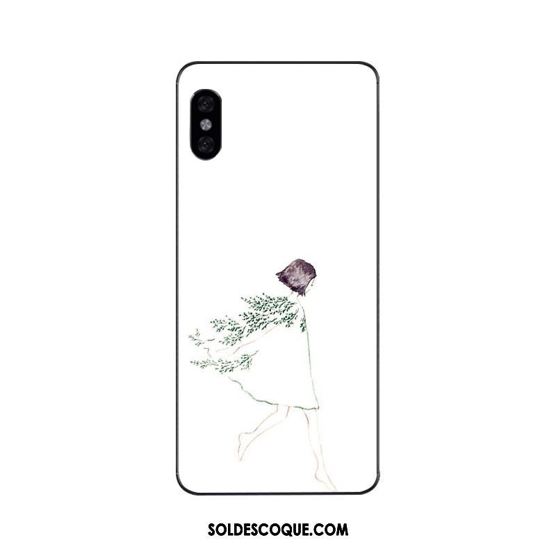 Coque Xiaomi Mi 8 Pro Blanc Gaufrage Couleur Protection Rouge France