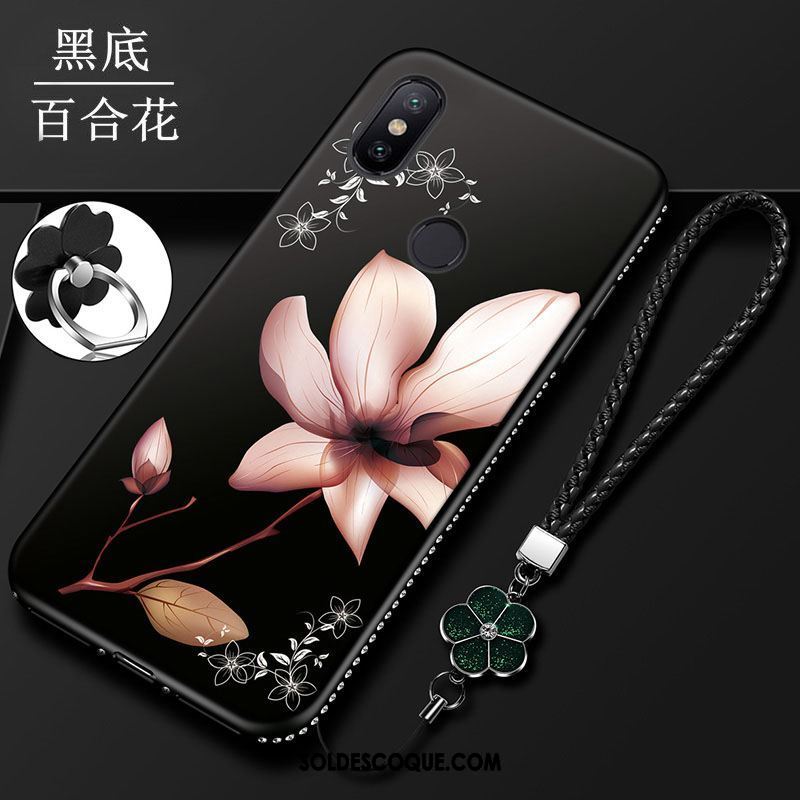 Coque Xiaomi Mi 8 Pro Fluide Doux Protection Noir Modèle Fleurie Net Rouge Soldes