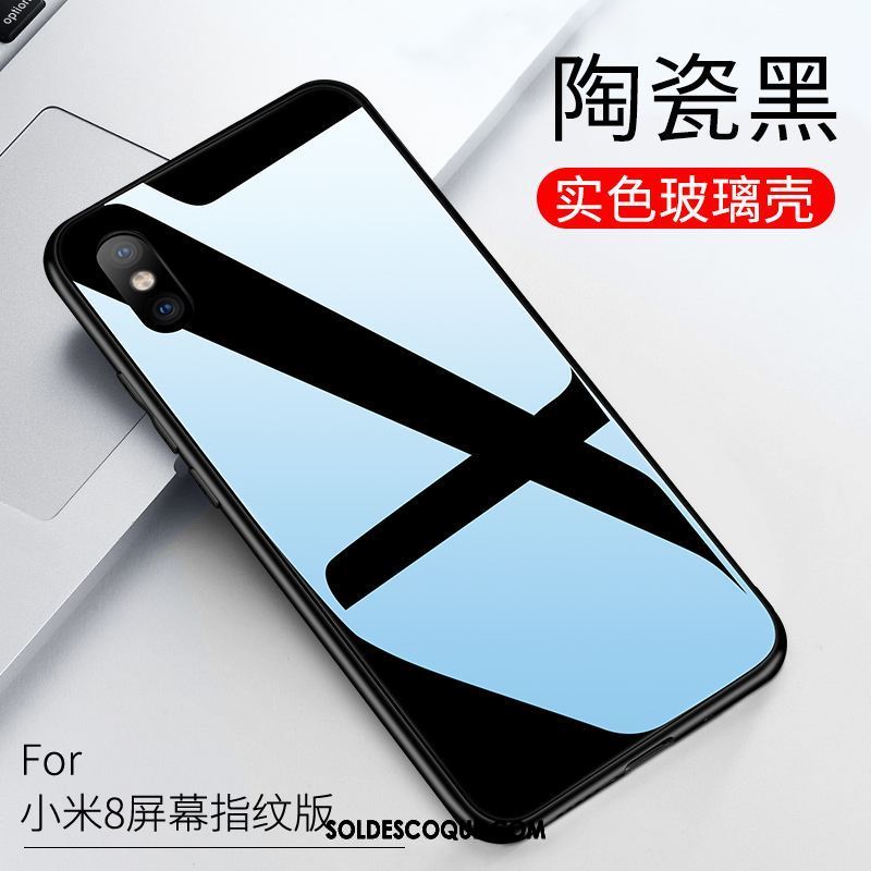 Coque Xiaomi Mi 8 Pro Marque De Tendance Verre Petit Téléphone Portable Difficile Housse Pas Cher