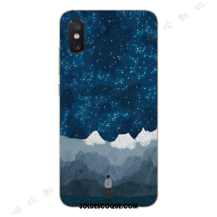 Coque Xiaomi Mi 8 Pro Modèle Fleurie Tout Compris Tendance Silicone Bleu Pas Cher