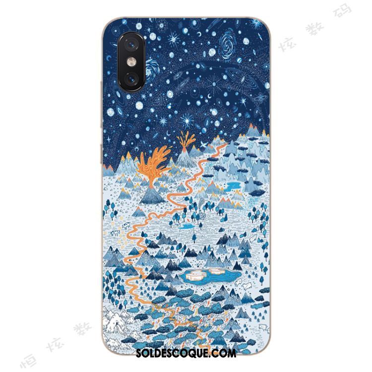 Coque Xiaomi Mi 8 Pro Modèle Fleurie Tout Compris Tendance Silicone Bleu Pas Cher