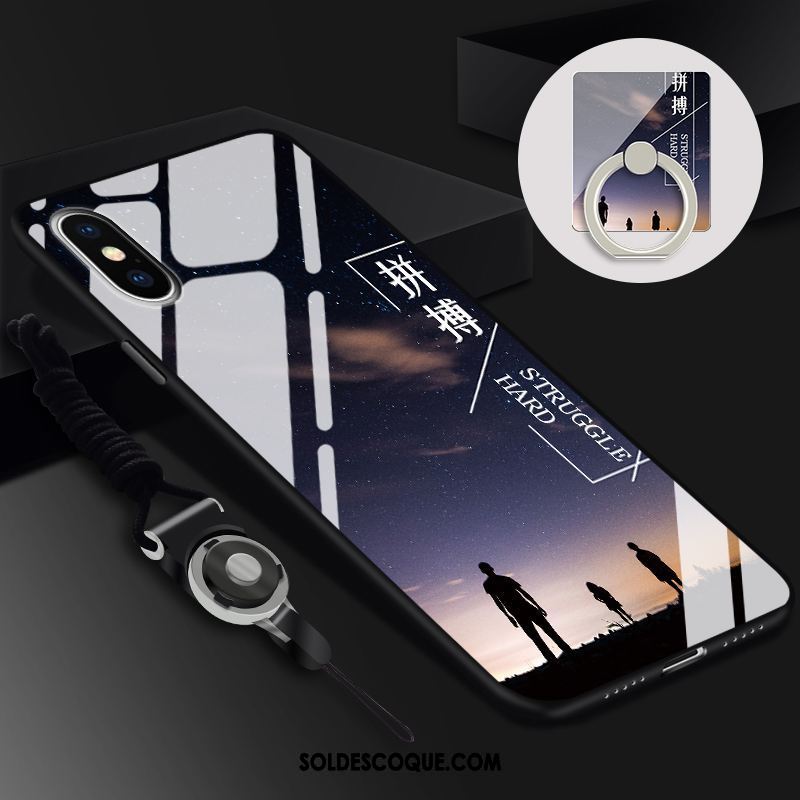 Coque Xiaomi Mi 8 Pro Nouveau Créatif Mode Verre Trempé Noir Housse Soldes