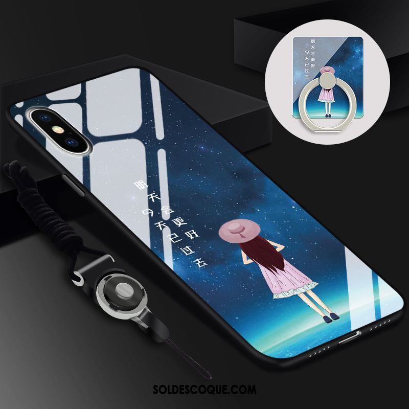 Coque Xiaomi Mi 8 Pro Nouveau Créatif Mode Verre Trempé Noir Housse Soldes