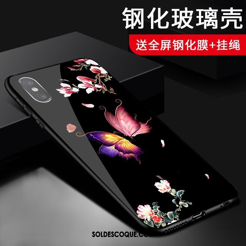 Coque Xiaomi Mi 8 Pro Petit Verre Haute Modèle Fleurie Téléphone Portable Housse En Vente