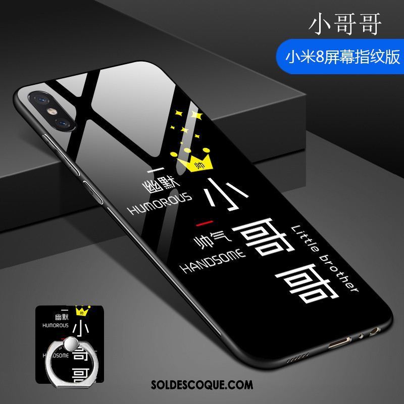 Coque Xiaomi Mi 8 Pro Petit Verre Trempé Étui Modèle Fleurie Téléphone Portable Pas Cher