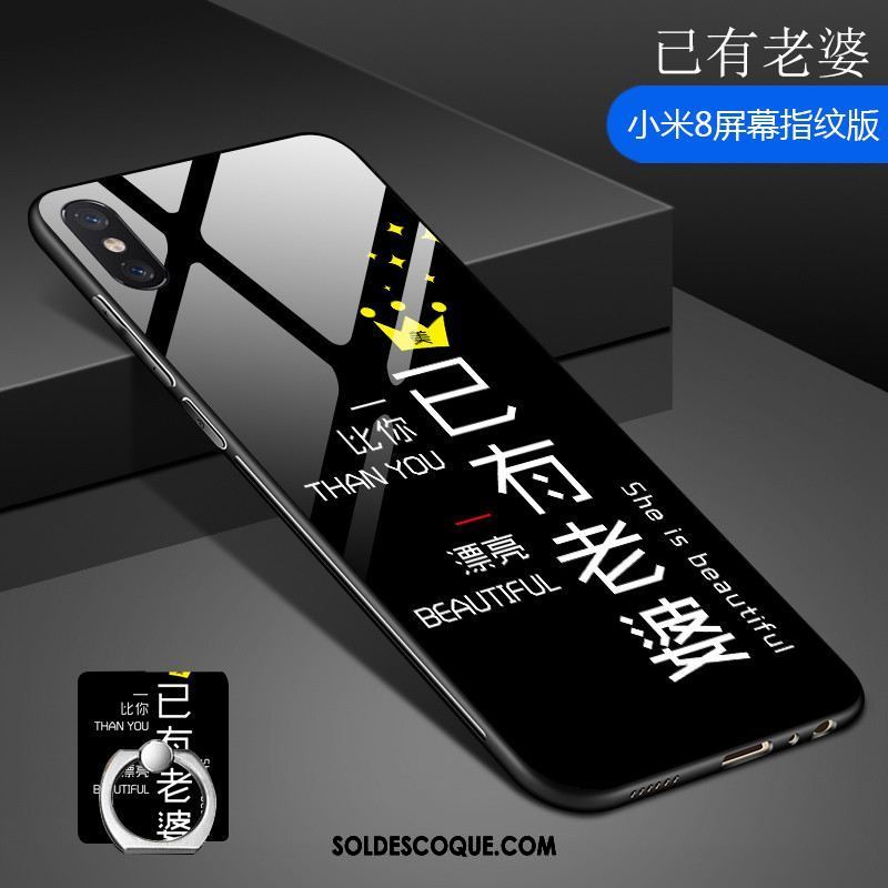 Coque Xiaomi Mi 8 Pro Petit Verre Trempé Étui Modèle Fleurie Téléphone Portable Pas Cher