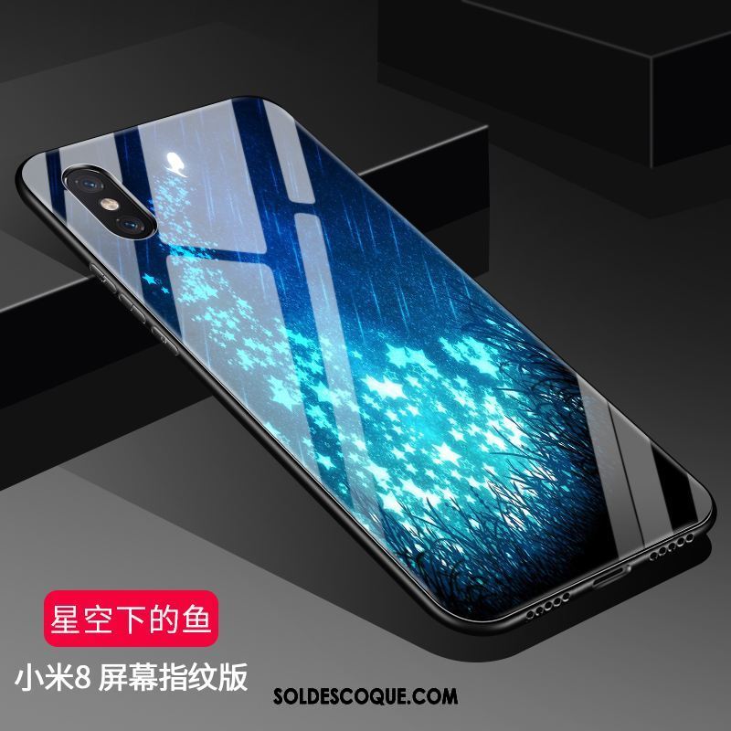 Coque Xiaomi Mi 8 Pro Protection Créatif Difficile Bleu Fluide Doux France