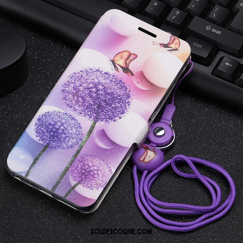 Coque Xiaomi Mi 8 Pro Téléphone Portable Ornements Suspendus Étui En Cuir Fluide Doux Violet Pas Cher