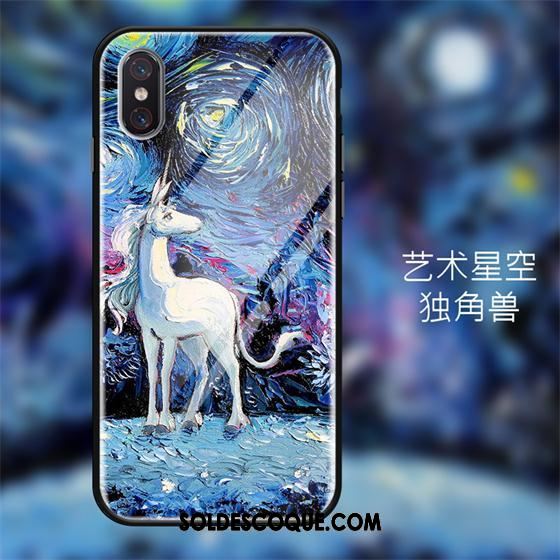 Coque Xiaomi Mi 8 Pro Téléphone Portable Peinture À L'huile Tendance Bleu Petit Pas Cher