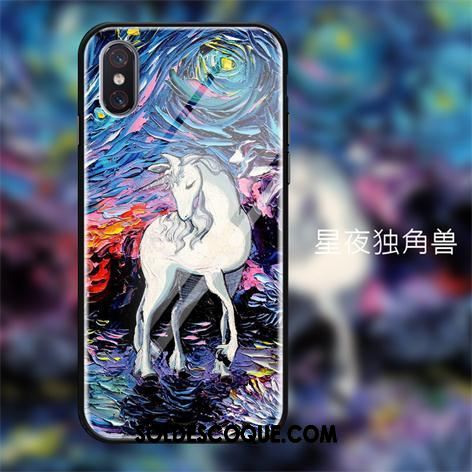 Coque Xiaomi Mi 8 Pro Téléphone Portable Peinture À L'huile Tendance Bleu Petit Pas Cher