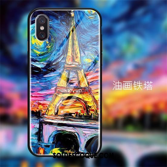 Coque Xiaomi Mi 8 Pro Téléphone Portable Peinture À L'huile Tendance Bleu Petit Pas Cher