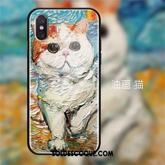 Coque Xiaomi Mi 8 Pro Téléphone Portable Peinture À L'huile Tendance Bleu Petit Pas Cher