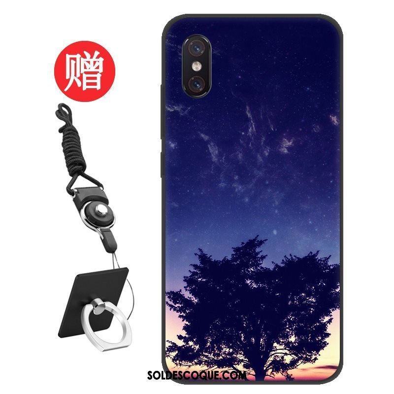 Coque Xiaomi Mi 8 Pro Étui Personnalité Membrane Modèle Fleurie Bleu Soldes