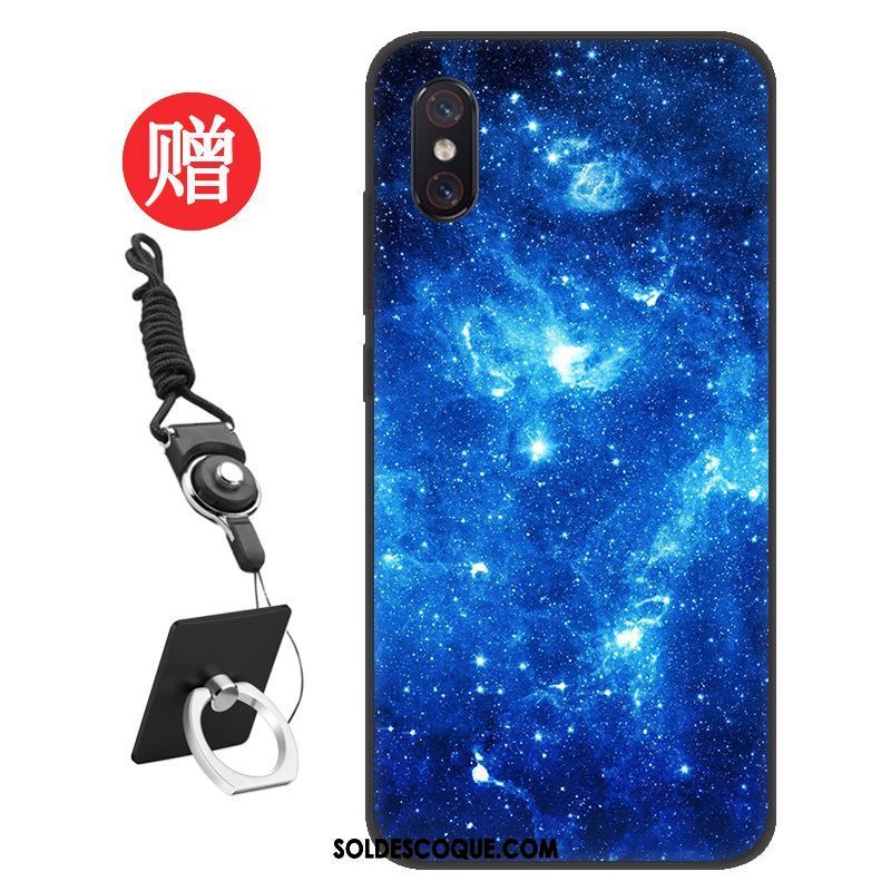 Coque Xiaomi Mi 8 Pro Étui Personnalité Membrane Modèle Fleurie Bleu Soldes