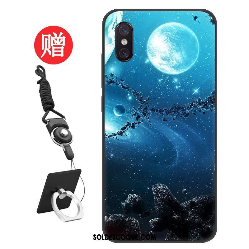 Coque Xiaomi Mi 8 Pro Étui Personnalité Membrane Modèle Fleurie Bleu Soldes