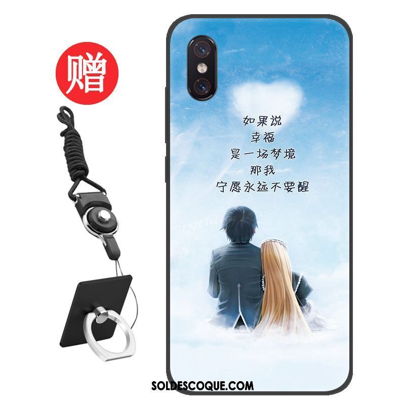 Coque Xiaomi Mi 8 Pro Étui Personnalité Membrane Modèle Fleurie Bleu Soldes