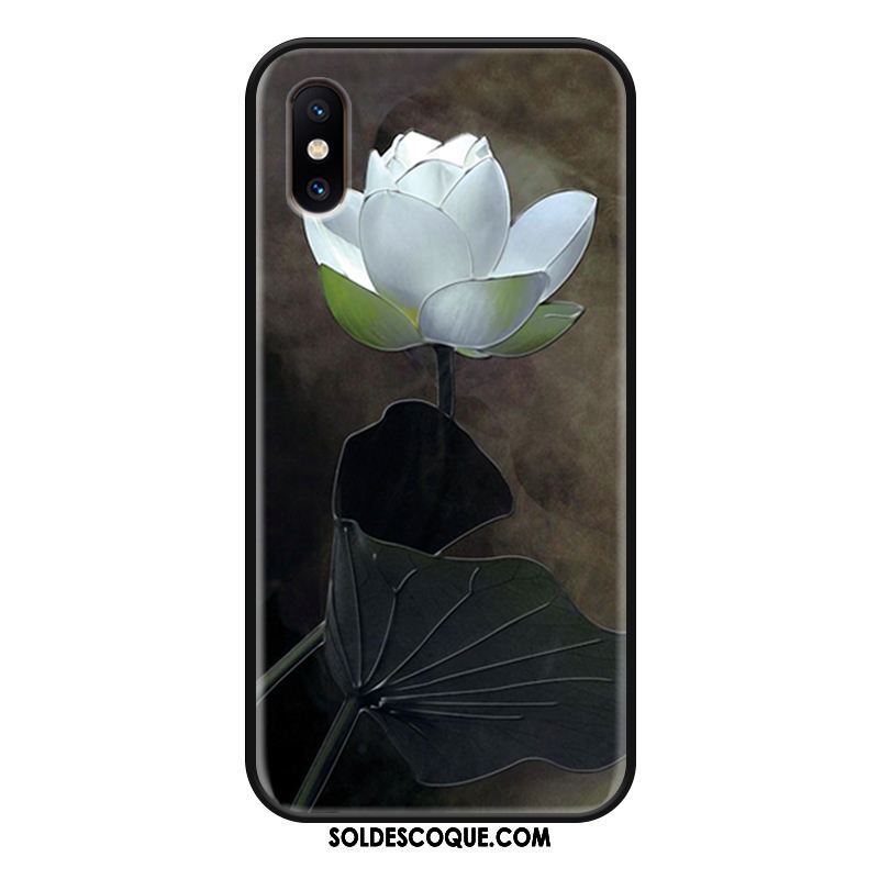 Coque Xiaomi Mi 8 Pro Étui Style Chinois Modèle Fleurie Blanc Art Soldes