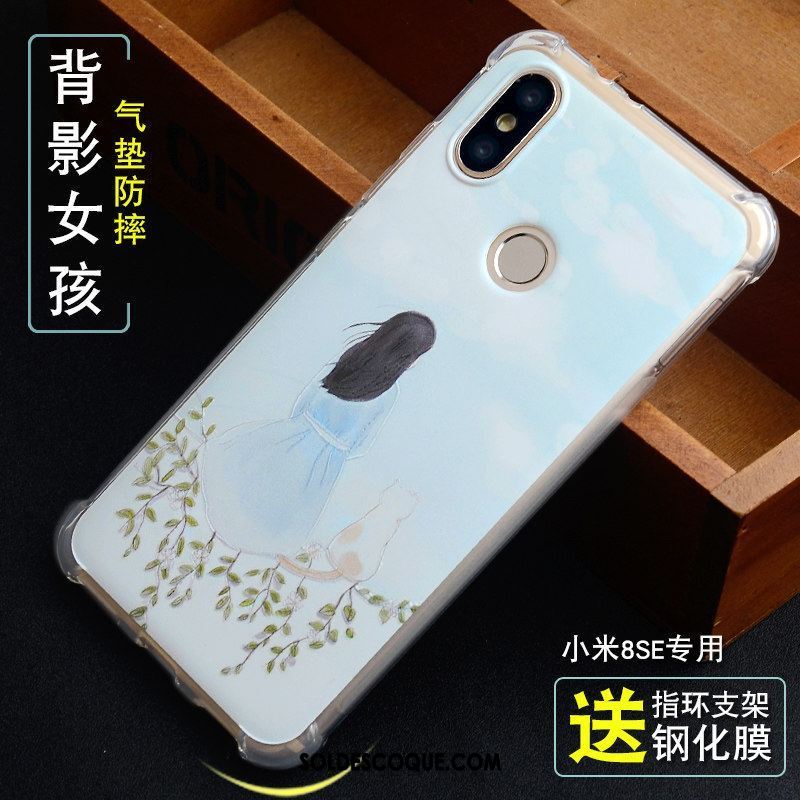 Coque Xiaomi Mi 8 Se Transparent Créatif Silicone Protection Vert Soldes