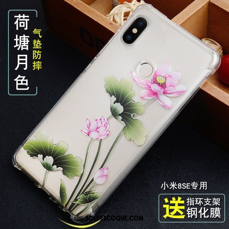 Coque Xiaomi Mi 8 Se Transparent Créatif Silicone Protection Vert Soldes